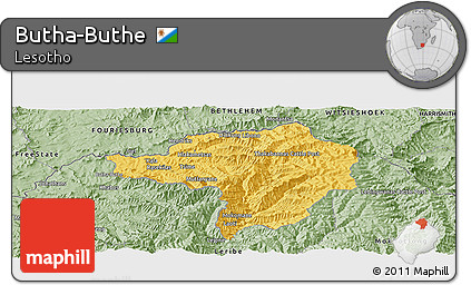 Savanna Style Panoramic Map of Butha-Buthe