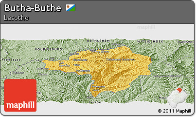 Savanna Style Panoramic Map of Butha-Buthe