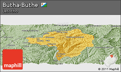 Savanna Style Panoramic Map of Butha-Buthe