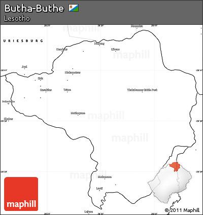 Blank Simple Map of Butha-Buthe