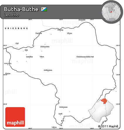 Blank Simple Map of Butha-Buthe