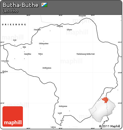 Blank Simple Map of Butha-Buthe