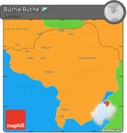 Political Simple Map of Butha-Buthe