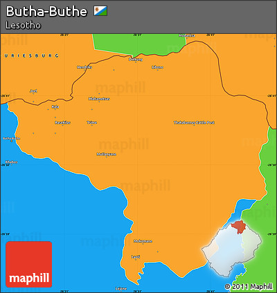 Political Simple Map of Butha-Buthe