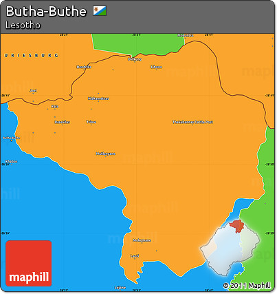 Political Simple Map of Butha-Buthe