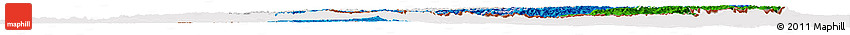 Flag Horizon Map of Lesotho, flag aligned to the middle