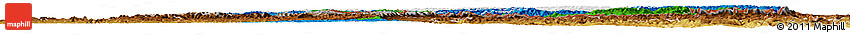 Flag Horizon Map of Lesotho, physical outside, flag centered