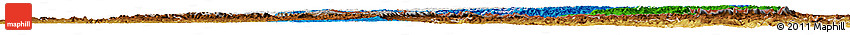 Flag Horizon Map of Lesotho, physical outside, flag aligned to the middle