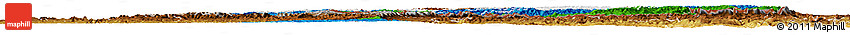 Flag Horizon Map of Lesotho, physical outside, flag rotated