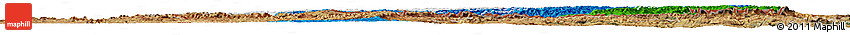 Flag Horizon Map of Lesotho, satellite outside, flag aligned to the middle