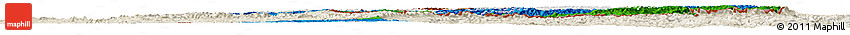 Flag Horizon Map of Lesotho, shaded relief outside, flag rotated