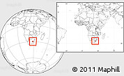 Blank Location Map of Lesotho, within the entire continent