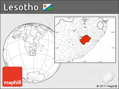 Blank Location Map of Lesotho