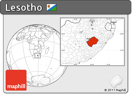 Blank Location Map of Lesotho