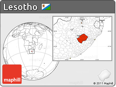 Blank Location Map of Lesotho