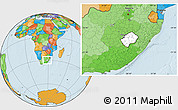 Blank Location Map of Lesotho, political outside