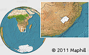 Blank Location Map of Lesotho, satellite outside