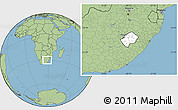 Blank Location Map of Lesotho, savanna style outside
