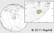 Savanna Style Location Map of Lesotho, blank outside