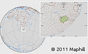 Savanna Style Location Map of Lesotho, lighten, desaturated