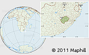 Savanna Style Location Map of Lesotho, lighten