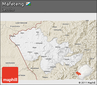 Classic Style 3D Map of Mafeteng