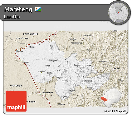 Classic Style 3D Map of Mafeteng