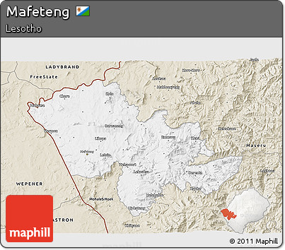 Classic Style 3D Map of Mafeteng