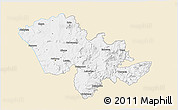 Classic Style 3D Map of Mafeteng, single color outside