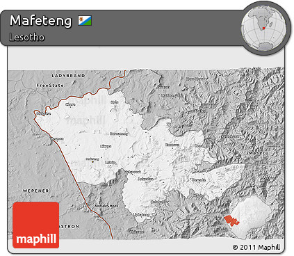 Gray 3D Map of Mafeteng