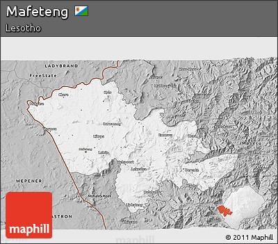 Gray 3D Map of Mafeteng