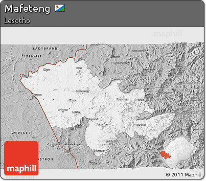 Gray 3D Map of Mafeteng