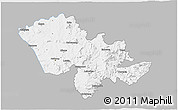 Gray 3D Map of Mafeteng, single color outside