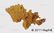 Physical 3D Map of Mafeteng, cropped outside