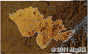 Physical 3D Map of Mafeteng, darken
