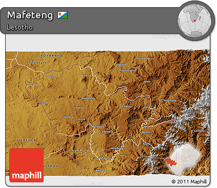 Physical 3D Map of Mafeteng