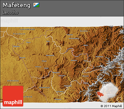 Physical 3D Map of Mafeteng