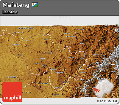 Physical 3D Map of Mafeteng