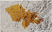 Physical 3D Map of Mafeteng, lighten, semi-desaturated