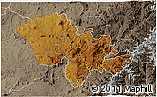 Physical 3D Map of Mafeteng, semi-desaturated