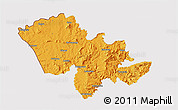Political 3D Map of Mafeteng, cropped outside