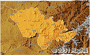 Political 3D Map of Mafeteng, physical outside