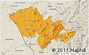 Political 3D Map of Mafeteng, shaded relief outside