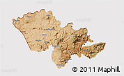 Satellite 3D Map of Mafeteng, cropped outside