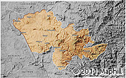 Satellite 3D Map of Mafeteng, desaturated