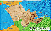 Satellite 3D Map of Mafeteng, political outside