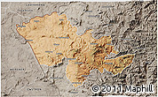 Satellite 3D Map of Mafeteng, semi-desaturated