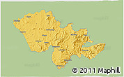 Savanna Style 3D Map of Mafeteng, single color outside