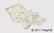 Shaded Relief 3D Map of Mafeteng, cropped outside