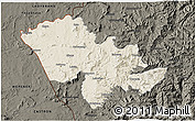 Shaded Relief 3D Map of Mafeteng, darken